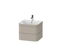 Lavabo Duravit Happy D.2 Plus C-Bonded avec meuble HP4635O60600E00 Taupe, 490x575x480mm, avec 2 tiroirs, 1 trou pour robinet