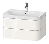Duravit Happy D.2 Plus c-shaped Set suspendu,775x490mm, 2 tiroirs, 1 trou pour robinetterie, HP4347O2222, Couleur: Décor blanc brillant
