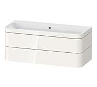 Duravit Happy D.2 Plus meuble-lavabo HP4639N22220000 117,5x49cm, 2 tiroirs, sans trou pour robinetterie, blanc brillant