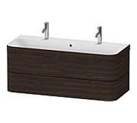 Duravit Happy D.2 Plus meuble-lavabo HP4640O69690000 117,5x49cm, avec trou pour robinetterie 2000 , 2 tiroirs, noyer brossé