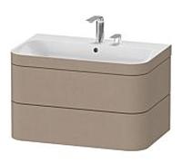 Duravit Happy D.2 Plus meuble sous-lavabo HP4637E7575 77,5 x 49 cm, 2 trous pour robinetterie, lin, 2 tiroirs