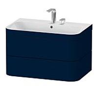 Duravit Happy D.2 Plus meuble sous-lavabo HP4637E9898 77,5 x 49 cm, 2 trous pour robinetterie, finition satinée bleu nuit, 2 tiroirs