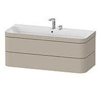 Duravit Happy D.2 Plus meuble sous-lavabo HP4639E60600000 117,5x49cm, 2 tiroirs, 2 trous pour robinet, taupe satiné