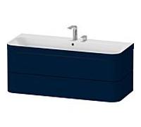 Duravit Happy D.2 Plus meuble sous-lavabo HP4639E98980000 117,5x49cm, 2 tiroirs, 2 trous pour robinetterie, finition satinée bleu nuit