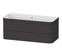 Duravit Happy D.2 Plus meuble sous-lavabo HP4639N80800000 117,5x49cm, 2 tiroirs, sans trou pour robinetterie, graphite super mat