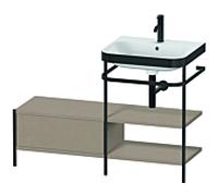 Duravit Happy D.2 Plus meuble sous-lavabo HP4745O7575 120 x 49 cm, trou pour robinetterie 2000 , lin, avec support en métal