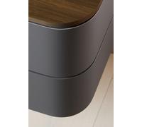 Duravit Happy D.2 Plus Meuble sous-lavabo pour console murale, 1300x550 mm, 2 tiroirs, pour vasques sur le dessus, HP497208080, Couleur: Décor graphite super mat