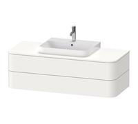 Duravit Happy D.2 Plus Meuble sous-lavabo pour console murale, 1300x550 mm, 2 tiroirs, pour vasques sur le dessus, HP497203636, Couleur: Laque mate en soie blanche