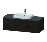 Duravit Happy D.2 Plus Meuble sous-lavabo pour console murale, 1300x550 mm, 2 tiroirs, pour vasques sur le dessus, HP497206969, Couleur: Noyer brossé Placage bois véritable