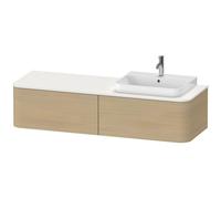 Duravit Happy D.2 Plus Meuble sous-lavabo pour console murale, 1600x550 mm, 2 tiroirs, pour lavabo en saillie Position droite, HP4944R7171, Couleur: Placage chêne méditerranéen en bois véritable
