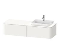 Duravit Happy D.2 Plus Meuble sous-lavabo pour console murale, 1600x550 mm, 2 tiroirs, pour lavabo en saillie Position droite, HP4944R3636, Couleur: Laque mate en soie blanche