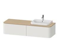 Duravit Happy D.2 Plus Meuble sous-lavabo pour console murale, 1600x550 mm, 2 tiroirs, pour lavabo en saillie Position droite, HP4944R3939, Couleur: Laque mate en soie Nordic White