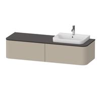 Duravit Happy D.2 Plus Meuble sous-lavabo pour console murale, 1600x550 mm, 2 tiroirs, pour lavabo en saillie Position droite, HP4944R6060, Couleur: Laque mate taupe soie