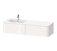 Duravit Happy D.2 Plus Meuble sous-lavabo pour console murale, 1600x550 mm, 2 tiroirs, pour lavabo encastré Position gauche, HP4954L7171, Couleur: Placage chêne méditerranéen en bois véritable