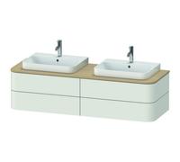 DURAVIT Happy D.2 Plus - Meuble sous lavabo pour plan de toilette avec 4 tiroirs & 2 découpes pour lavabos 1600x408x550mm blanc nordique soyeux mat/blanc nordique satiné mat