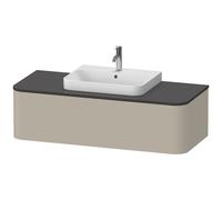 Duravit Happy D.2 Plus Meuble sous-lavabo pour support mural, 1300x550 mm, 1 tiroir, pour lavabo encastré sur le dessus Centre de position, HP4942M6060, Couleur: Laque mate taupe soie