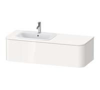 Duravit Happy D.2 Plus Meuble sous-lavabo pour support mural, 1300x550 mm, 1 tiroir, pour lavabo encastré Position gauche, HP4952L7171, Couleur: Placage chêne méditerranéen en bois véritable