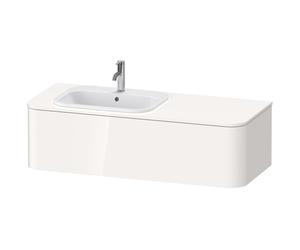 Duravit Happy D.2 Plus Meuble sous-lavabo pour support mural, 1300x550 mm, 1 tiroir, pour lavabo encastré Position gauche, HP4952L9292, Couleur: Gris pierre Vernis satiné mat Soie