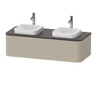 Duravit Happy D.2 Plus Meuble sous-lavabo pour support mural, 1300x550 mm, 1 tiroir, pour lavabo sur le dessus, HP4943B6060, Couleur: Laque mate taupe soie