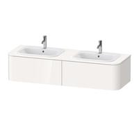 Duravit Happy D.2 Plus Meuble sous-lavabo pour support mural, 1600x550 mm, 2 tiroirs, pour 2 vasques encastrées, HP4956B7171, Couleur: Placage chêne méditerranéen en bois véritable