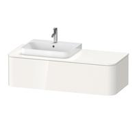 Duravit Happy D.2 Plus Meuble sous-lavabo sur console suspendu, 1300x550 mm, 1 tiroir, pour vasque à poser position à gauche, HP4942L2222, Couleur: Décor blanc brillant