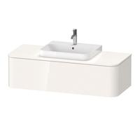 Duravit Happy D.2 Plus Meuble sous-lavabo sur console suspendu, 1300x550 mm, 1 tiroir, pour vasque à poser Position centrale, HP4942M2222, Couleur: Décor blanc brillant