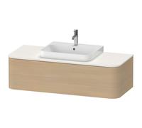 Duravit Happy D.2 Plus Meuble sous-lavabo sur console suspendu, 1300x550 mm, 1 tiroir, pour vasque à poser Position centrale, HP4942M71710010, Couleur: Placage en chêne méditerranéen véritable avec éc
