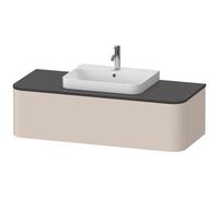 Duravit Happy D.2 Plus Meuble sous-lavabo sur console suspendu, 1300x550 mm, 1 tiroir, pour vasque à poser Position centrale, HP4942M8383, Couleur: Décor taupe super mat