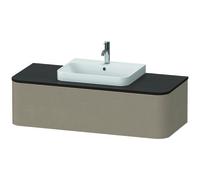 Duravit Happy D.2 Plus Meuble sous-lavabo sur console suspendu, 1300x550 mm, 1 tiroir, pour vasque à poser Position centrale, HP4942M7575, Couleur: Décor en lin