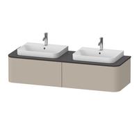 Duravit Happy D.2 HP4946B6060 35,4 x 160 x 55 cm, 2 Aufsatzbecken , pour Aufsatzbecken , double face, taupe Aufsatzbecken mat
