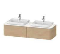 Duravit Meuble sous-lavabo Happy D.2 Plus HP4946B7171 – 1600×550 mm, 2 tiroirs, 2 vasques, chêne