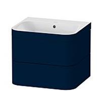 Duravit Happy D.2 Plus meuble sous vasque HP4635N9898 57,5 x 49 cm, sans trou pour robinetterie, finition satinée bleu nuit, 2 tiroirs
