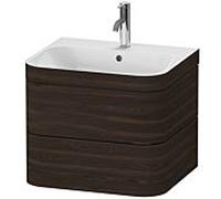Duravit Happy D.2 Plus meuble sous-vasque HP4635O6969 57,5 x 49 cm, trou pour robinetterie 2000 , noyer brossé, 2 tiroirs