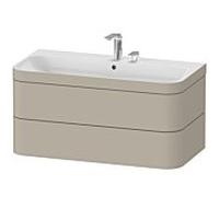 Duravit Happy D.2 Plus meuble sous vasque HP4638E6060 97,5 x 49 cm, 2 trous pour robinetterie, finition taupe satiné, 2 tiroirs