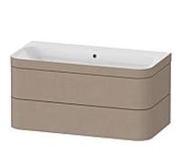 Duravit Happy D.2 Plus c-bonded Set suspendu, 975x490mm, 2 tiroirs, sans trou pour robinetterie, HP4638N7575, Couleur: Décor en lin