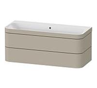 Duravit Happy D.2 Plus meuble sous-vasque HP4639N60600000 117,5x49cm, 2 tiroirs, sans trou pour robinet, taupe satiné