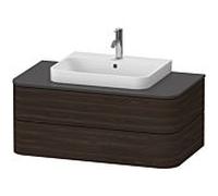 Duravit Meuble sous-vasque Happy D.2 Plus 100x55cm, 2 tiroirs, vasque à poser, noyer brossé