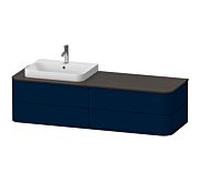 Duravit Happy D.2 Plus meuble sous-vasque HP4973L9898 160x55cm, pour console, 4 tiroirs, pour Aufsatzbecken , gauche, bleu nuit satiné