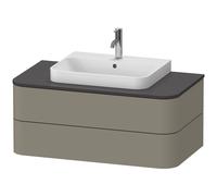 Duravit Happy D.2 Plus Meuble sous-vasque sur console suspendu, 1000x550 mm, 2 tiroirs, pour lavabo pour meuble, HP496109292, Couleur: Gris pierre Vernis satiné mat Soie