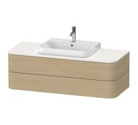Duravit Happy D.2 Plus Meuble sous-vasque sur console suspendu, 1300x550 mm, 2 tiroirs, pour lavabo pour meuble, HP496207171, Couleur: Placage chêne méditerranéen en bois véritable