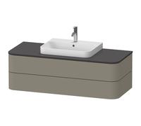 Duravit Happy D.2 Plus Meuble sous-vasque sur console suspendu, 1300x550 mm, 2 tiroirs, pour lavabo pour meuble, HP496209292, Couleur: Gris pierre Vernis satiné mat Soie