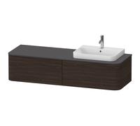 Duravit Meuble lavabo Happy D.2 HP4944R6969 35,4×160×55 cm 2 vasques à poser à droite noyer brossé