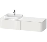 Duravit Happy D.2 Plus Meuble sous-vasque sur console suspendu, 1600x550 mm, 2 tiroirs, pour vasque à poser Position à droite, HP4944R9292, Couleur: Gris pierre Vernis satiné mat Soie