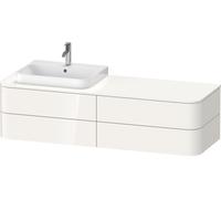 Duravit Happy D.2 Plus Meuble sous-vasque sur console suspendu, 1600x550 mm, 4 tiroirs, pour lavabo pour meuble position à droite, HP4963R9292, Couleur: Gris pierre Vernis satiné mat Soie