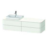 Duravit Happy D.2 Plus Meuble sous-vasque sur console suspendu, 1600x550 mm, 4 tiroirs, pour vasque à poser position à gauche, HP4973L3636, Couleur: Laque mate en soie blanche
