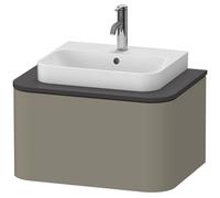 Duravit Happy D.2 Plus Meuble sous-vasque sur console suspendu, 650x480 mm, 1 tiroir, pour vasque à poser, HP494009292, Couleur: Gris pierre Vernis satiné mat Soie