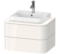 Duravit Happy D.2 Plus Meuble sous-vasque sur console suspendu, 650x480 mm, 2 tiroirs, pour vasque à poser, HP496002222, Couleur: Décor blanc brillant