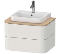 Duravit Happy D.2 Plus Meuble sous-vasque sur console suspendu, 650x480 mm, 2 tiroirs, pour vasque à poser, HP496003939, Couleur: Laque mate en soie Nordic White