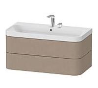 Duravit Happy D.2 Plus vasque à poser HP4348E7575 97,5 x 49 cm, 2 trous pour robinetterie, lin, 2 tiroirs