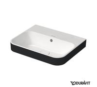 Duravit Lavabo à poser Happy D.2 Plus 50x40 cm sans trou avec trop-plein blanc/anthracite mat